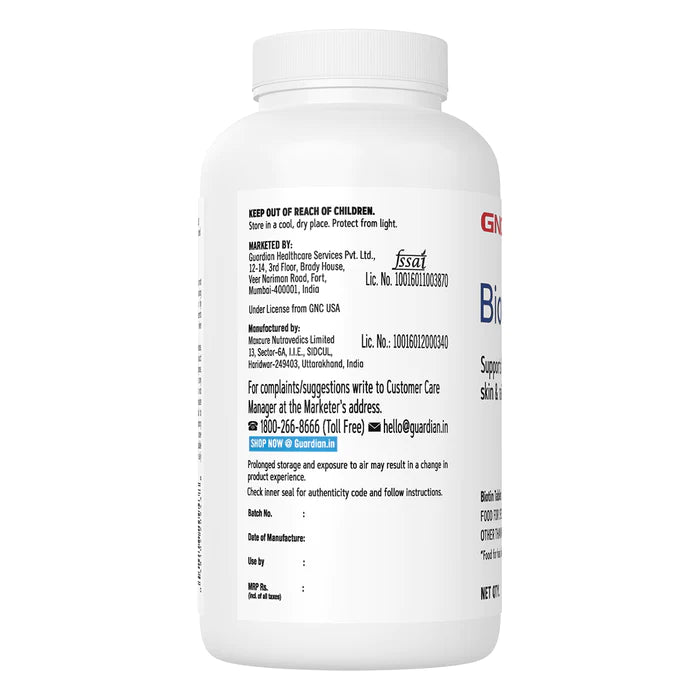 GNC Biotin 90 Tab - Health Core India