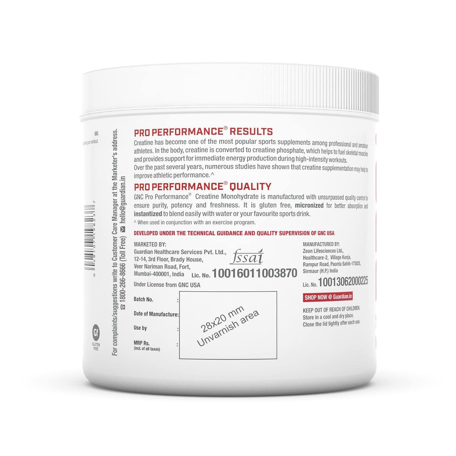 GNC Creatine 250 GM - Health Core India