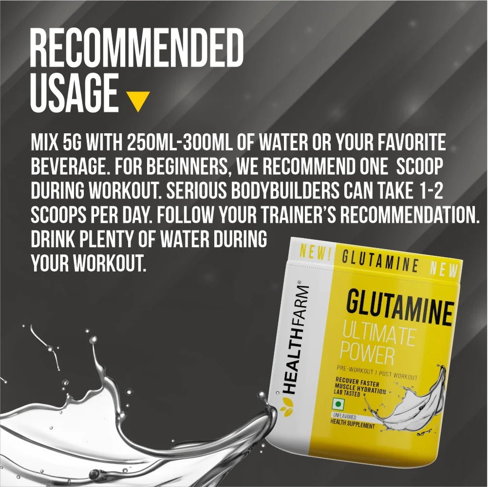 Healthfarm Glutamine 250gm - Health Core India