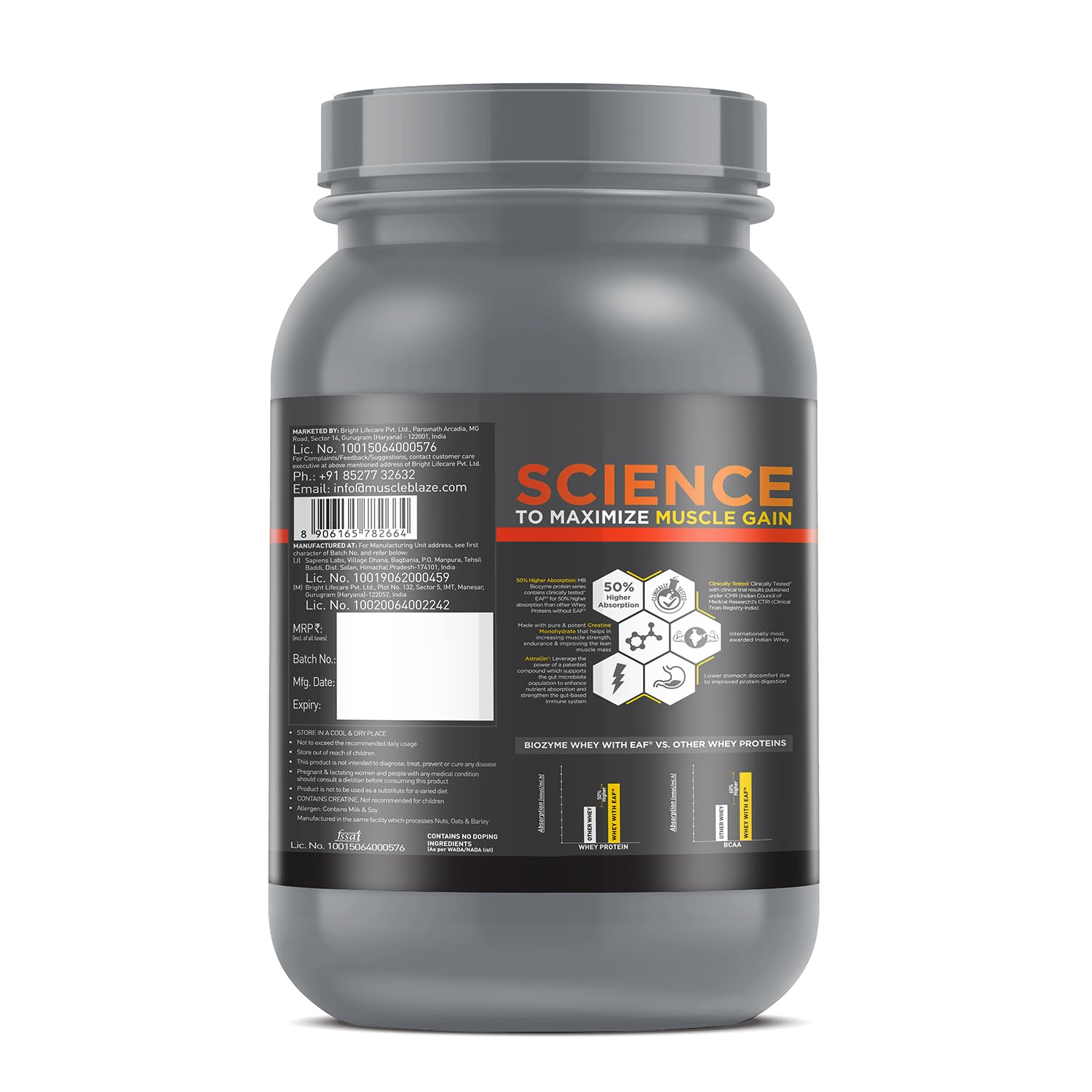 MuscleBlaze Biozyme Performance Whey Protein 1 kg - Health Core India