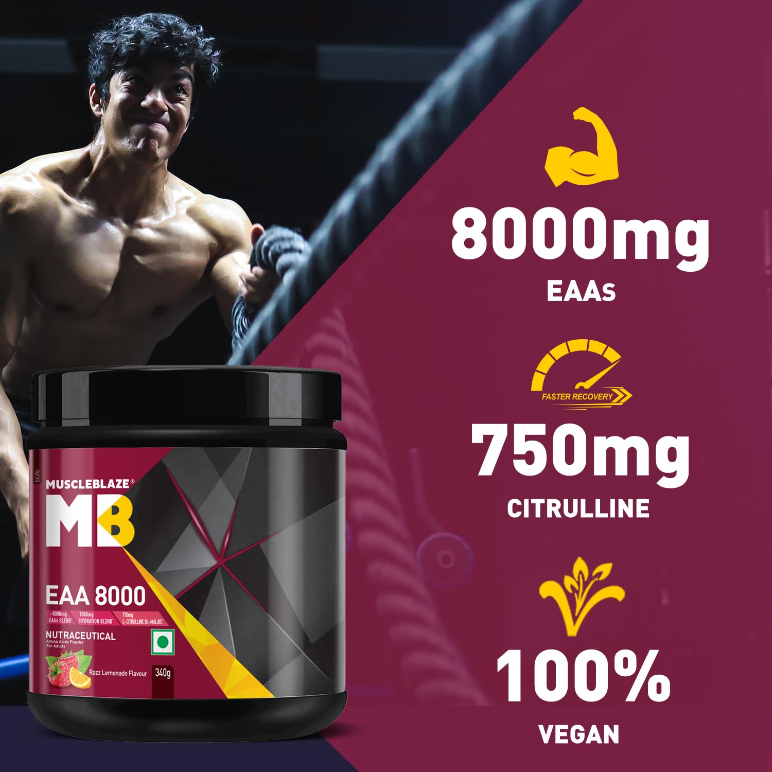 MuscleBlaze EAA 8000, 25 Servings, 340 g - Health Core India