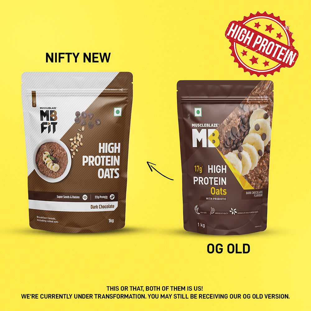 MuscleBlaze High Protein Oats, 1 kg, Dark Chocolate - Health Core India