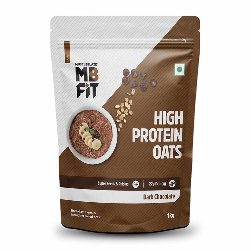 MuscleBlaze High Protein Oats, 1 kg, Dark Chocolate - Health Core India