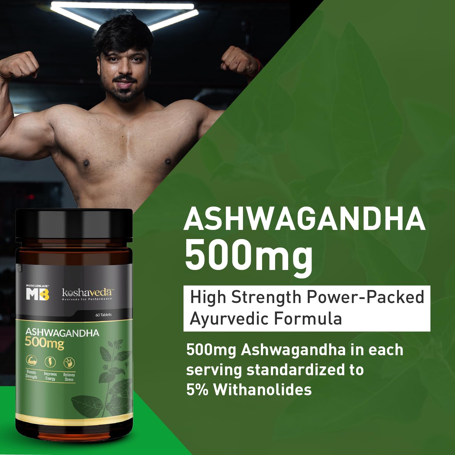 MuscleBlaze Koshaveda - Ashwagandha 500mg, 30 tablet(s) - Health Core India