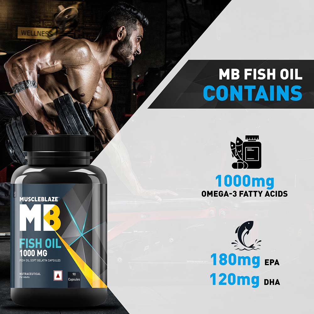 MuscleBlaze Omega 3 Fish Oil (1000 mg) - Health Core India