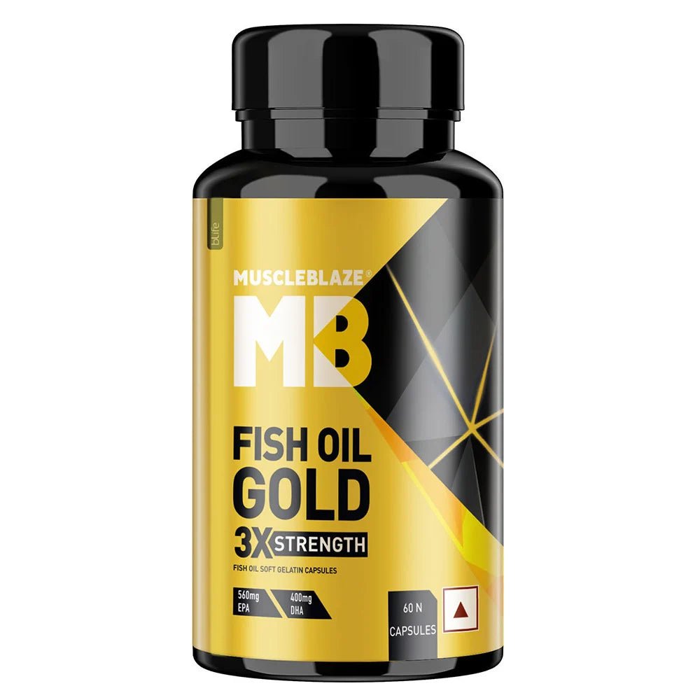 MuscleBlaze Omega 3 Fish Oil Gold 3x Triple Strength - Health Core India