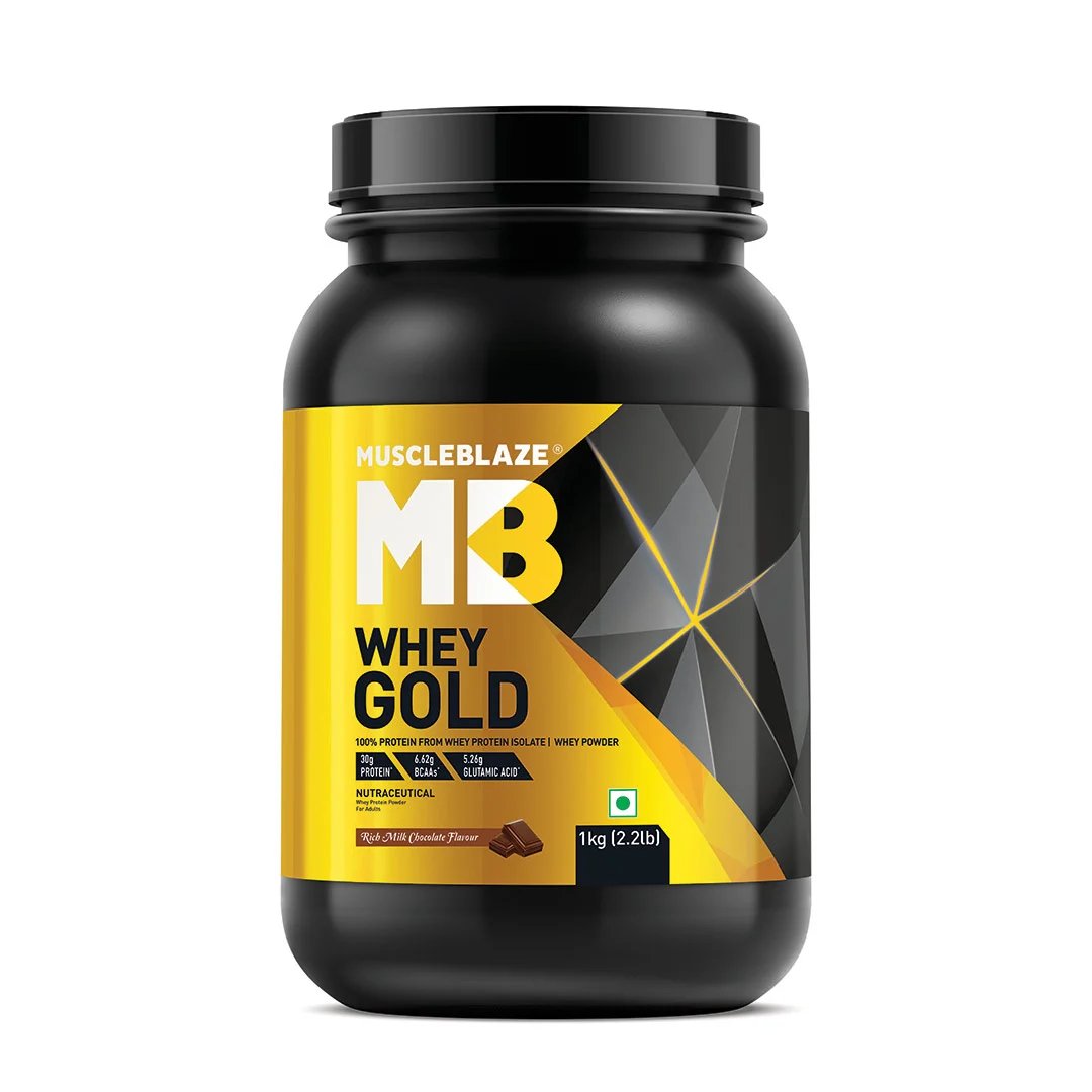 MuscleBlaze Whey Gold 100% Whey Protein Isolate, 1 kg - Health Core India