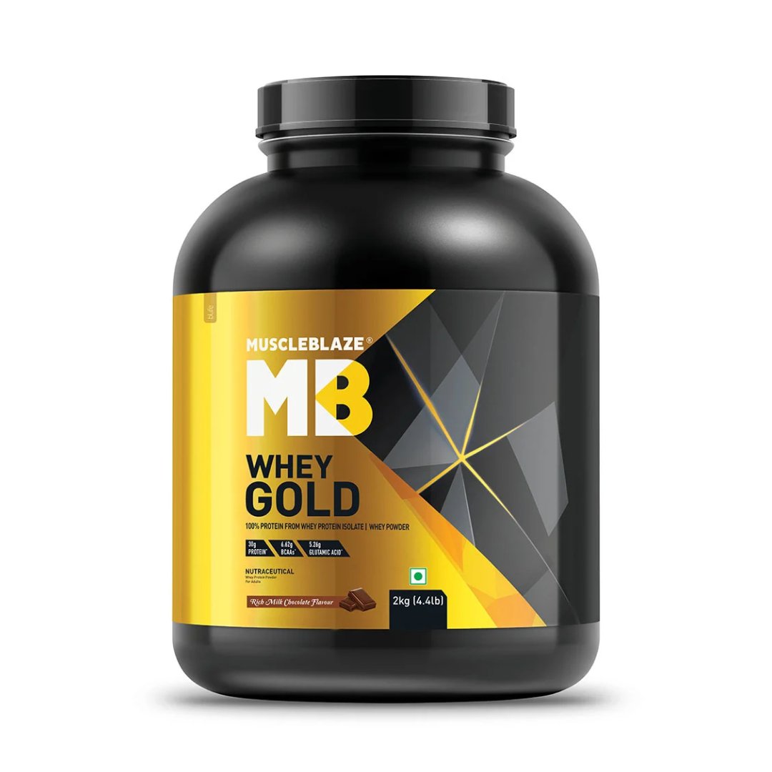 MuscleBlaze Whey Gold 100% Whey Protein Isolate, 2 kg - Health Core India