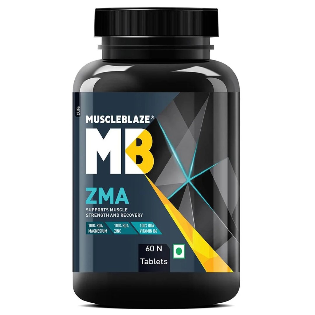 MuscleBlaze ZMA with 100% RDA of Zinc, Magnesium & Vitamin B6, 60 tablets - Health Core India