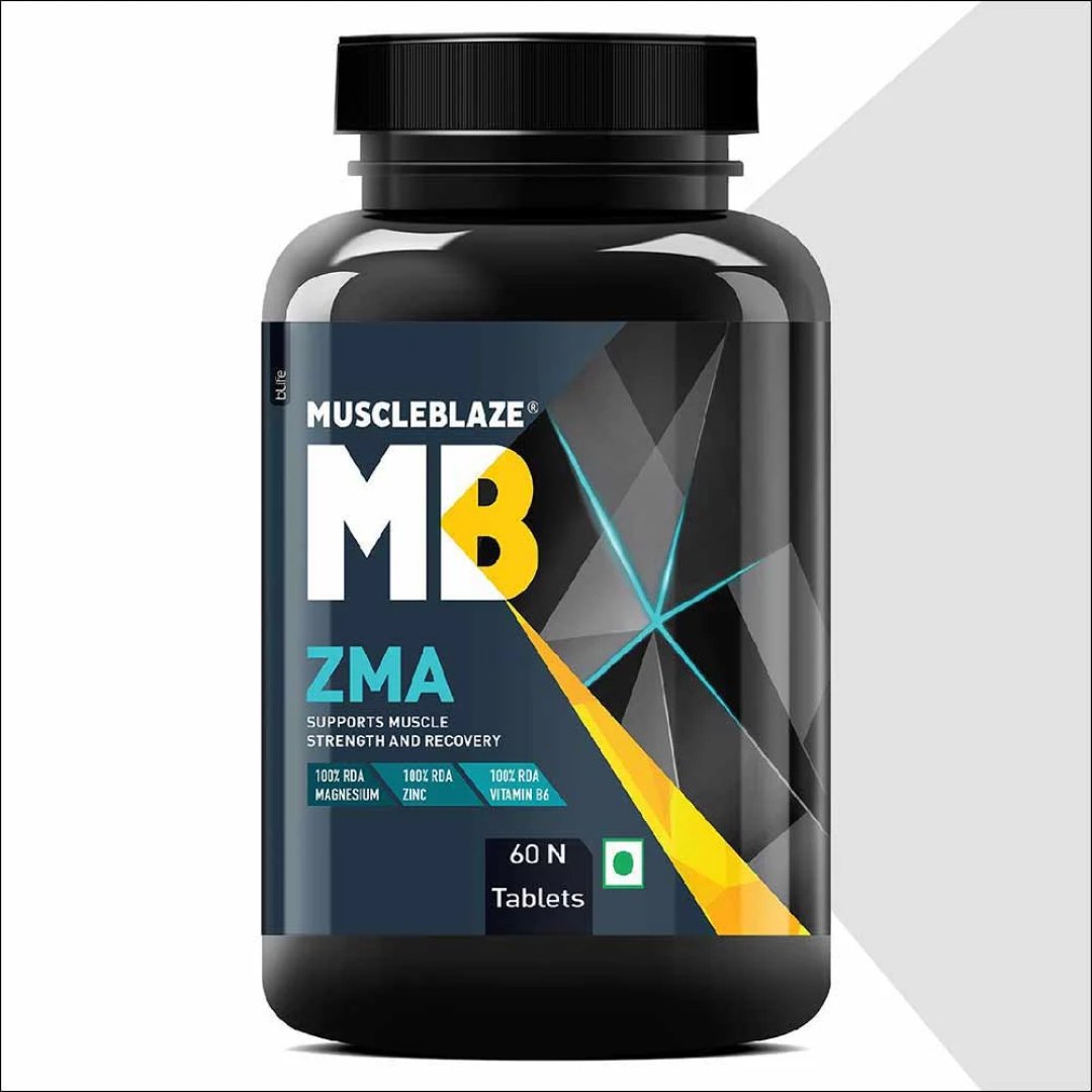 MuscleBlaze ZMA with 100% RDA of Zinc, Magnesium & Vitamin B6, 60 tablets - Health Core India